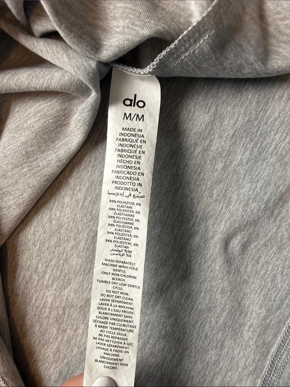 ALO Yoga Men’s Conquer Reform Crewneck LongSleeve Athletic Heather Grey Size M